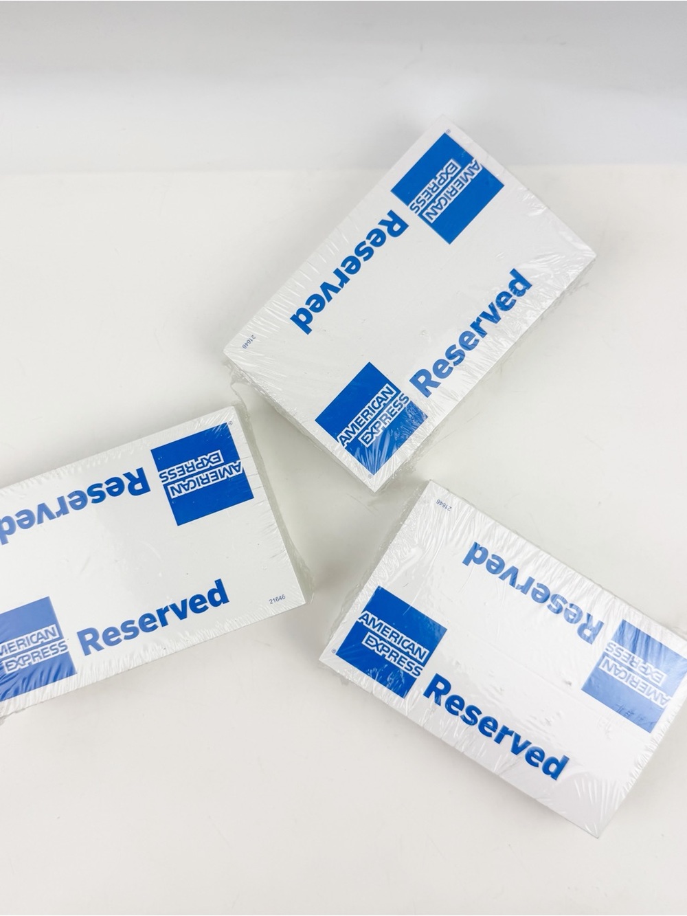 Vintage American Express Reserved Table Signs Lot 3 Sealed Packs Amex Ephemera